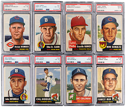 1953 Topps Graded Collection (24) with (3) High Numbers & Semi-Stars