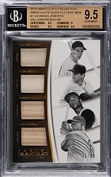 2015 Panini Immaculate Collection #1 Quad Relic with Gehrig, Clemente, Musial & T. Williams #35/49 BGS GEM MINT 9.5