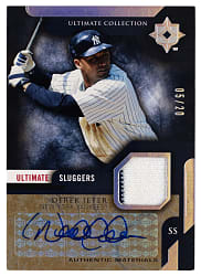 2005 Upper Deck Ultimate Collection Ultimate Sluggers Derek Jeter Certified Autograph/Game-Used Jersey #5/20