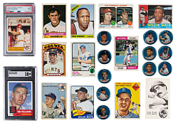 1954-2018 Baseball Card Grab Bag (24) with (18) Hall of Famers Including Mantle, Mays & T. Williams