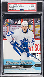 2016-2017 Upper Deck Hockey #201 Auston Mathews Young Guns Rookie Jumbo PSA GEM MINT 10