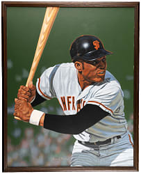 Willie Mays Original Painting by Arthur K. Miller