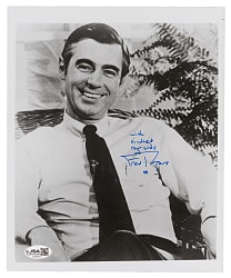1989 Fred Rogers ("Mr. Rogers") Signed & Inscribed Black & White Promotional Photo - JSA COA