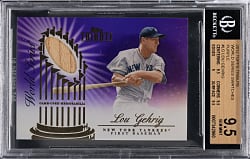 2012 Topps Tribute Lou Gehrig World Series Swatches Game-Used Bat Relic Purple #1/1 BGS GEM MINT 9.5