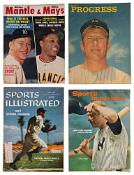 1950s-1960s Mickey Mantle Collection (7) with Magazines & Topps Poster