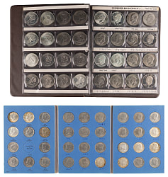 1850s-1970s U.S. Coin Partial Sets in Albums (12) with Eisenhower Dollars & Kennedy Half Dollars