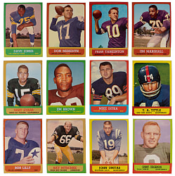 1963 Topps Football Near Complete Set (168/170) Plus 1960s Hobby Card Album