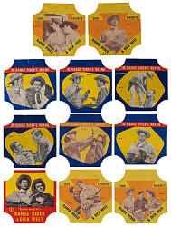 Tough 1951-1952 Butter Krust Range Rider Bread Labels Partial Set (11/16) Plus Album