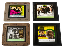 1924-1944 Hopalong Cassidy, Charlie Chan & Buck Jones Movie Theater Glass Slides (12)
