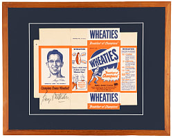 1951 Wheaties George Mikan Signed Complete Box in Framed Display