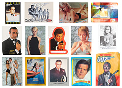 1979-2002 James Bond Hoard with (10) Sets, (1,400+ Total Cards) with Display Boxes, Wrappers & Inserts