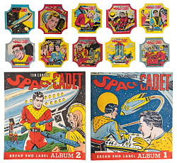 1952 Tom Corbett Space Cadet Bread Label Collection (30) Different Plus Rare Series 1 & 2 Albums - Attractive!