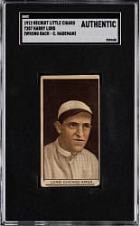 1912 T207 Brown Background Harry Lord Wrong Back (C. Hageman Reverse) SGC Authentic