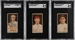 1912 T207 Broadleaf Background SGC Graded Trio