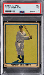 1941 Play Ball #18 Hank Greenberg PSA VG 3