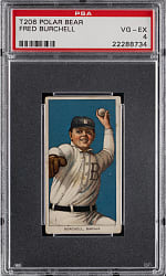 1909-1911 T206 White Border Fred Burchell Polar Bear Back PSA VG-EX 4