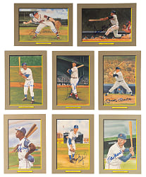 Hall of Famer Signed 1985-1990 Perez-Steele Great Moments Cards (23) with Aaron, Koufax, Mantle, Mays & T. Williams