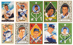 1990-1992 Perez-Steele Master Works Signed Cards (10) with (5) Willie Mays & (5) Ted Williams
