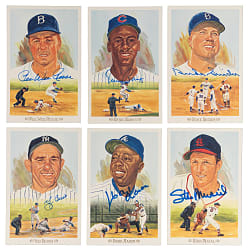 1989 Perez-Steele Celebration Postcard Signed Collection (21) with Hank Aaron, Ernie Banks & Stan Musial