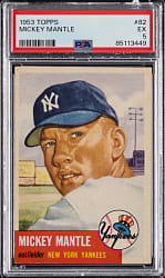 1953 Topps #82 Mickey Mantle PSA EX 5