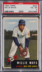 1953 Topps #244 Willie Mays High Number Shortprint PSA VG-EX 4