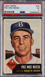 1953 Topps #76 Pee Wee Reese PSA EX 5