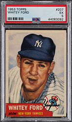 1953 Topps #207 Whitey Ford PSA EX 5