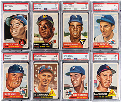 1953 Topps Hall of Fame & Star PSA EX 5 to EX+ 5.5 Graded Collection (8)