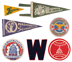 1930s-1970s Washington Senators Mini-Pennant/Patch/Decal Collection (12)