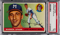 1955 Topps #31 Warren Spahn PSA NM 7