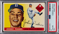 1955 Topps #25 Johnny Podres PSA NM-MT 8