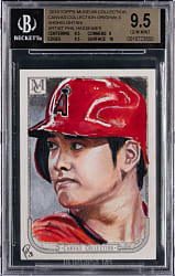 2018 Topps Museum Collection Shohei Ohtani Canvas Collection Originals #1/1 Sketch BGS GEM MINT 9.5 - Rookie Year