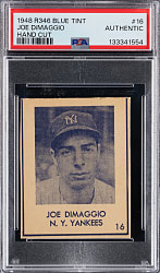 1948 R346 Blue Tint #16 Joe DiMaggio Hand Cut PSA Authentic
