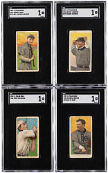 1909-1911 T206 White Border Hall of Famer Polar Bear SGC POOR 1 Graded Quartet