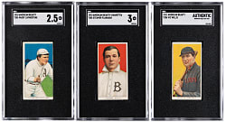 1909-1911 T206 White Border American Beauty SGC Graded Group (3) with Vic Willis