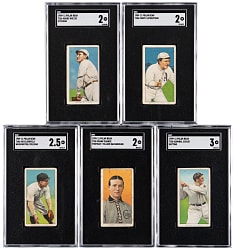 1909-1911 T206 White Border Polar Bear SGC GOOD 2 to VG 3 Graded Group (5) with Frank Chance