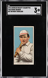 1909-1911 T206 White Border Heinie Wagner Bat on Right Shoulder SGC VG 3 - American Beauty 350 Subjects Back