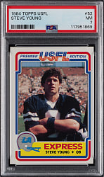 1984 Topps USFL Football #52 Steve Young Rookie PSA NM 7