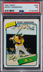 1980 Topps #482 Rickey Henderson Rookie PSA NM 7