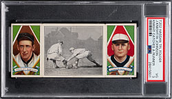 1912 T202 Hassan Triple Folders "Knight Catches a Runner" Walter Johnson/Jack Knight PSA VG 3