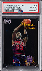 1996 Topps NBA Stars #24 Michael Jordan Finest Refractor PSA GEM MINT 10