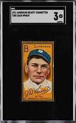 1911 T205 Gold Border Zack Wheat SGC VG 3 - American Beauty Back