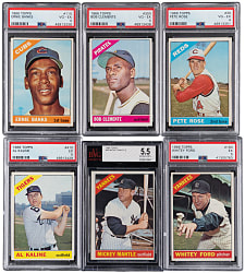 1966 Topps Near Complete Set (513/598) with (11) Graded Hall of Famers & Stars Including Clemente, Mantle & Rose