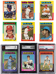 1975 Topps Complete Set (660) with (3) Graded Hall of Famers