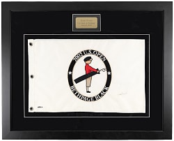 2002 Tiger Woods Signed Bethpage U.S. Open Flag in Framed Display – UDA Certified