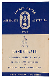 1956 Official Melbourne Olympic Games Basketball Program with Team USA Featuring Bill Russell & K.C. Jones