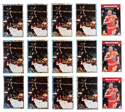1992-1993 Panini Basketball Sticker Hoard (400+) with (49) Michael Jordan Including (12) #20 MVP Foil
