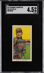 1909-1911 T206 White Border Vic Willis Throwing SGC VG/EX+ 4.5