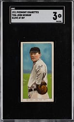 1909-1911 T206 White Border John McGraw Glove at Hip SGC VG 3