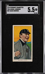 1909-1911 T206 White Border Hughie Jennings One Hand Showing SGC EX+ 5.5